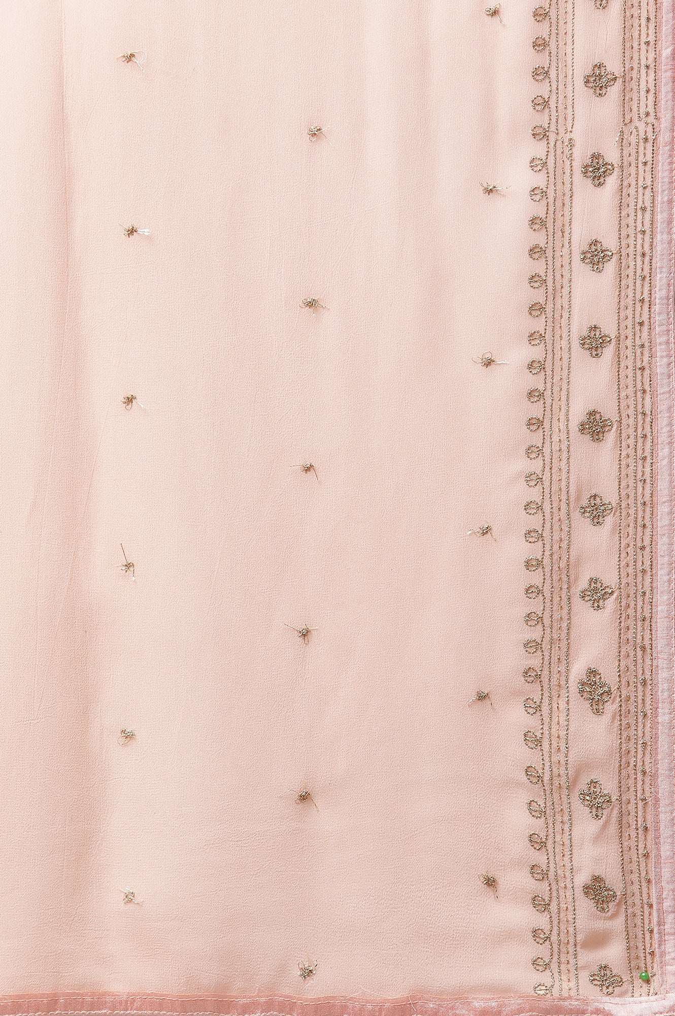 Peach Embellished Festive Kurta, Trousers and Dupatta Set - Image 8