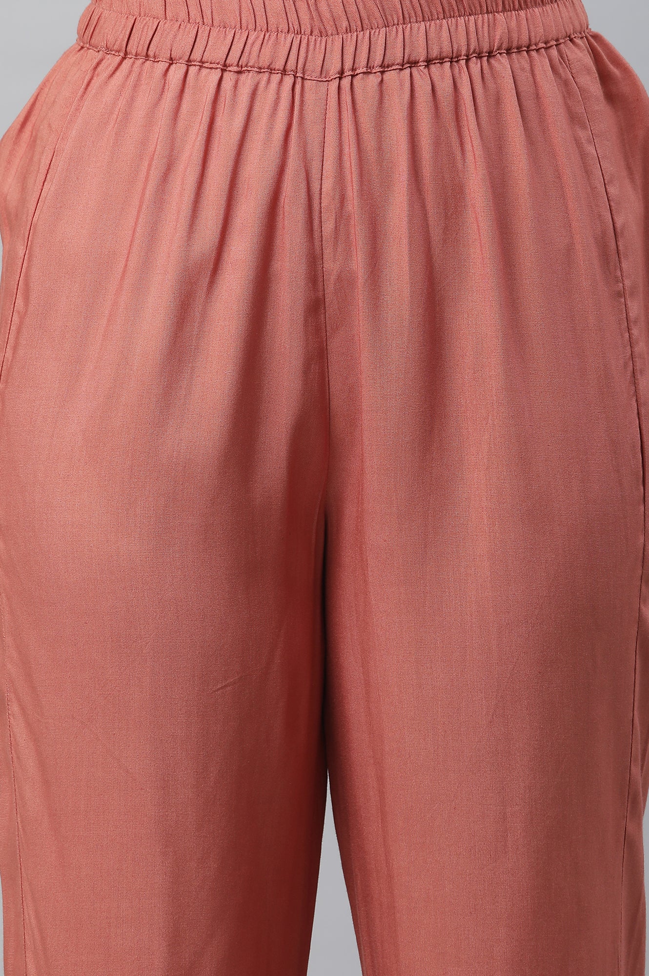 Peach Embroidered Kurta, Palazzos and Dupatta Set - Image 8
