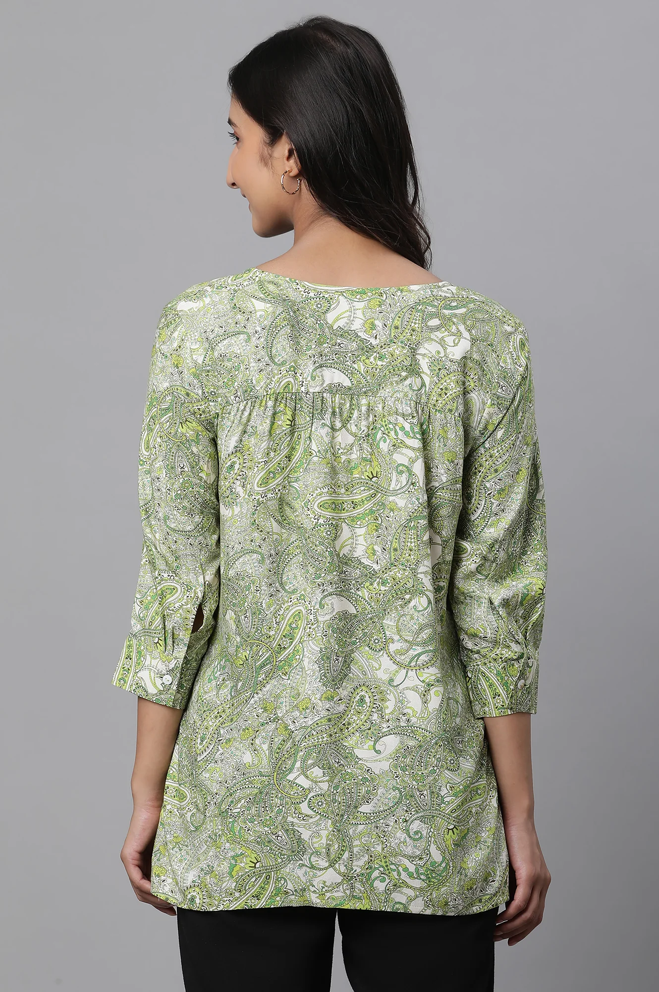 Pink and Blue Foil Printed Embellished Festive Dress - Image 3