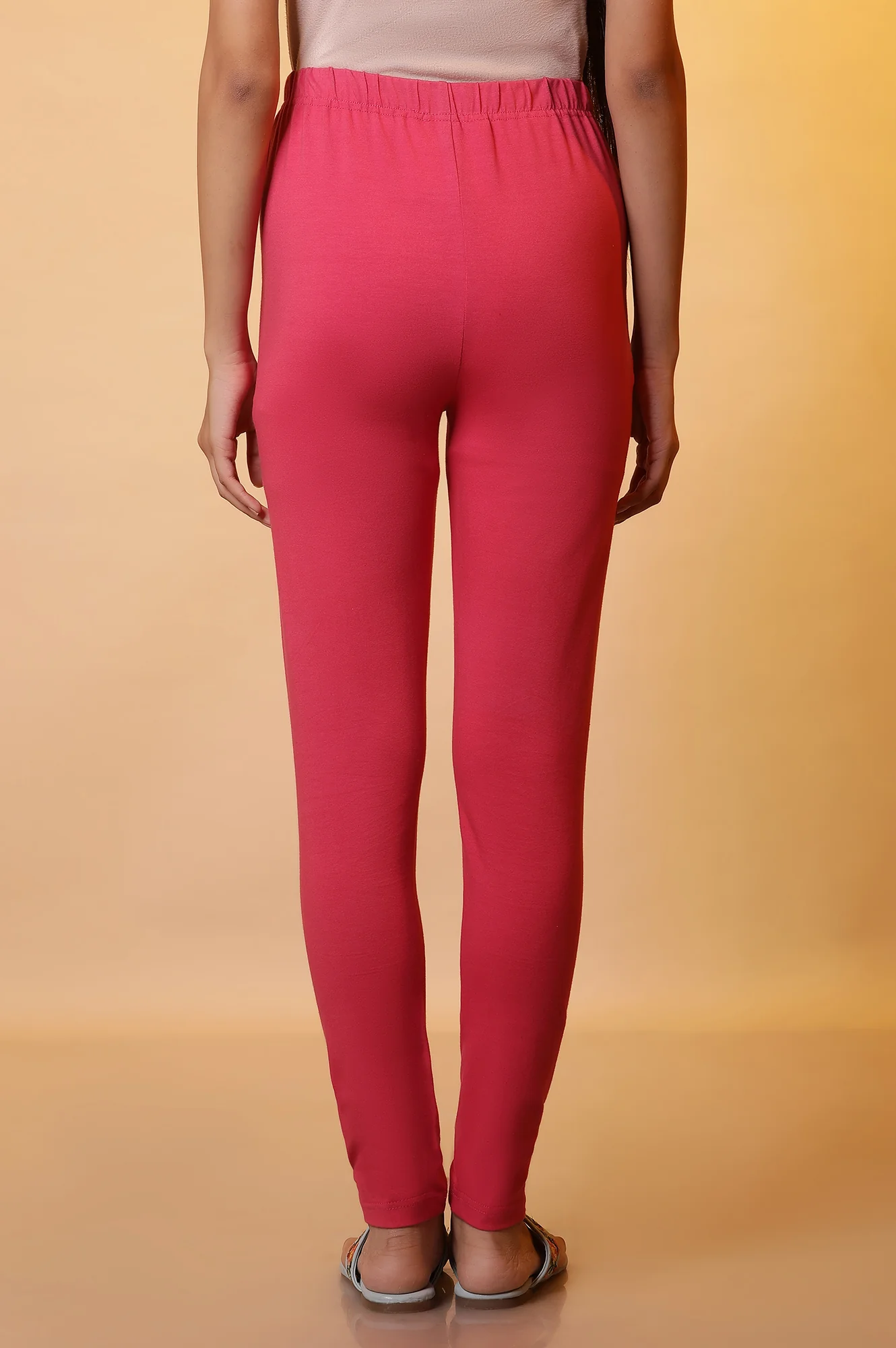 Pink Cotton Lycra Tights - Image 3
