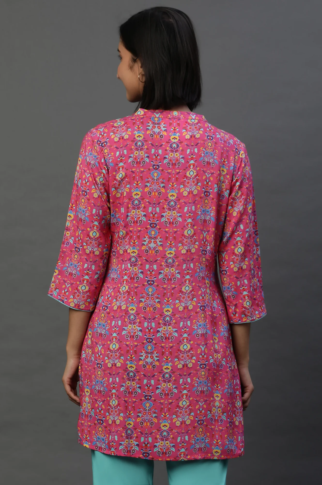 Pink Digital Printed Sleek Short Kurti - Image 4