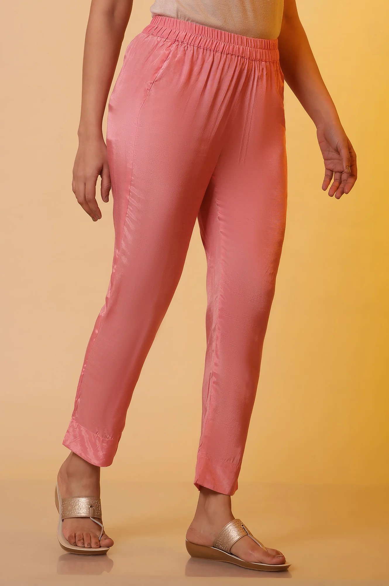 Pink Shantung Trousers - Image 2