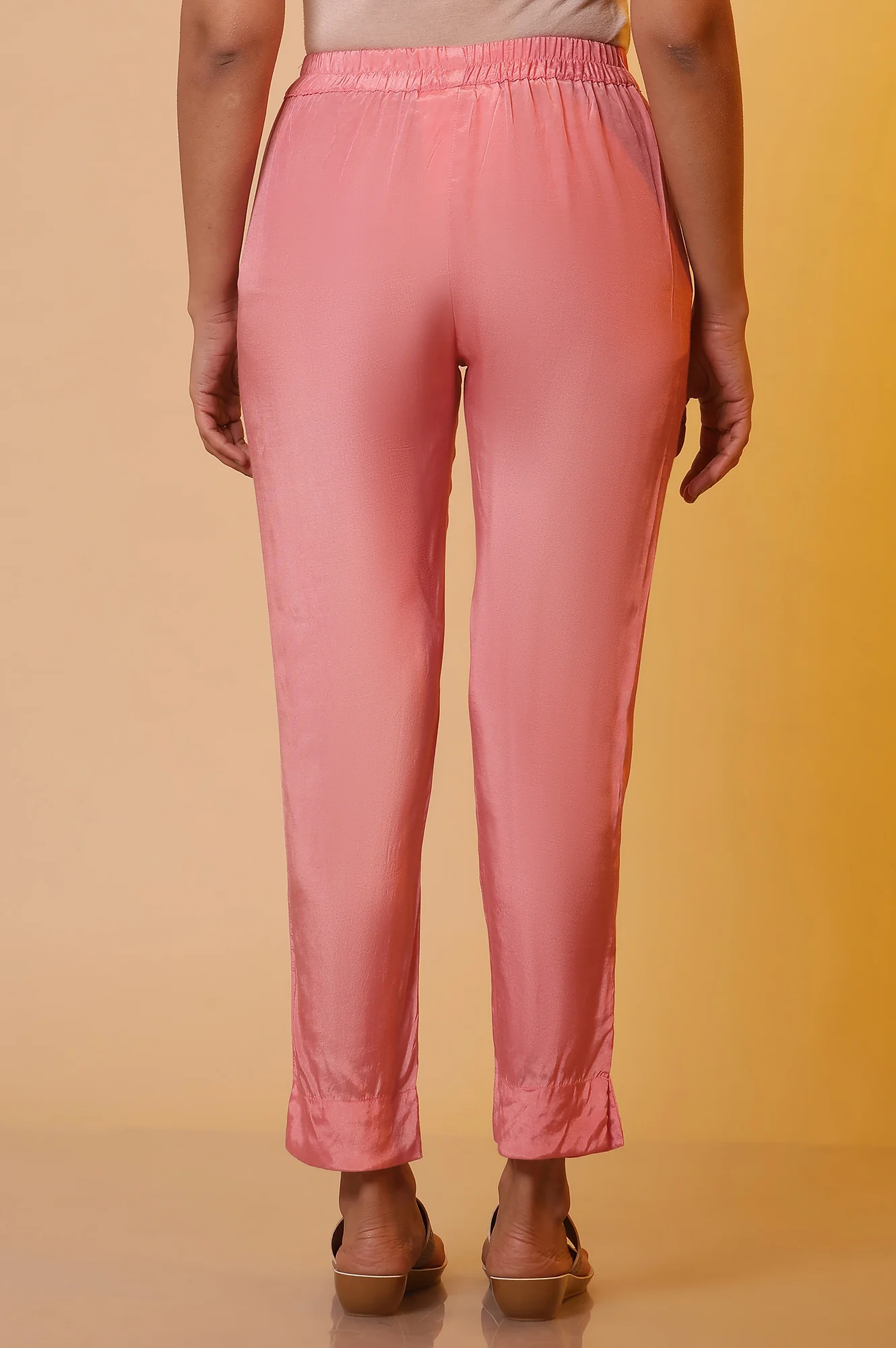 Pink Shantung Trousers - Image 4