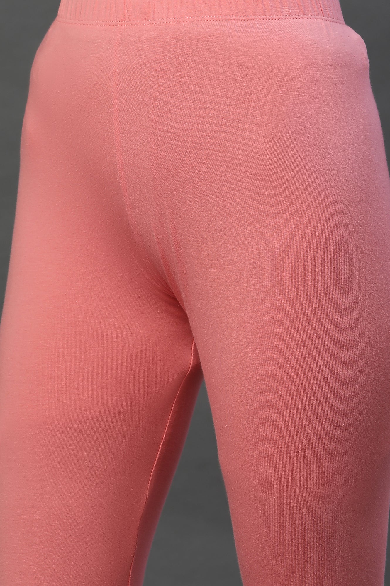 Pink Solid Cotton Lycra Tights - Image 7