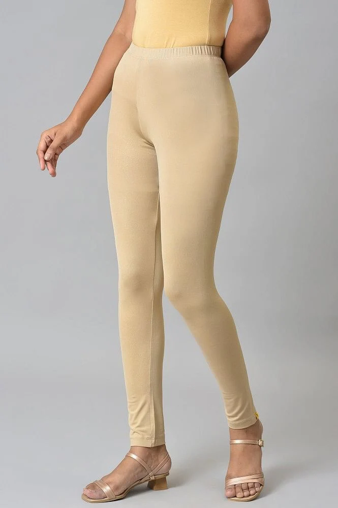 Almond Gold Printed Tights - Image 3