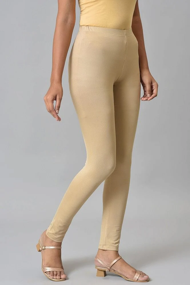 Almond Gold Printed Tights - Image 4