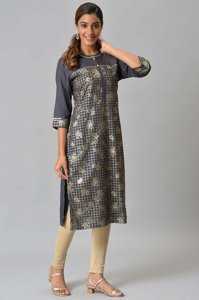 Almond Gold Printed Tights - Image 5