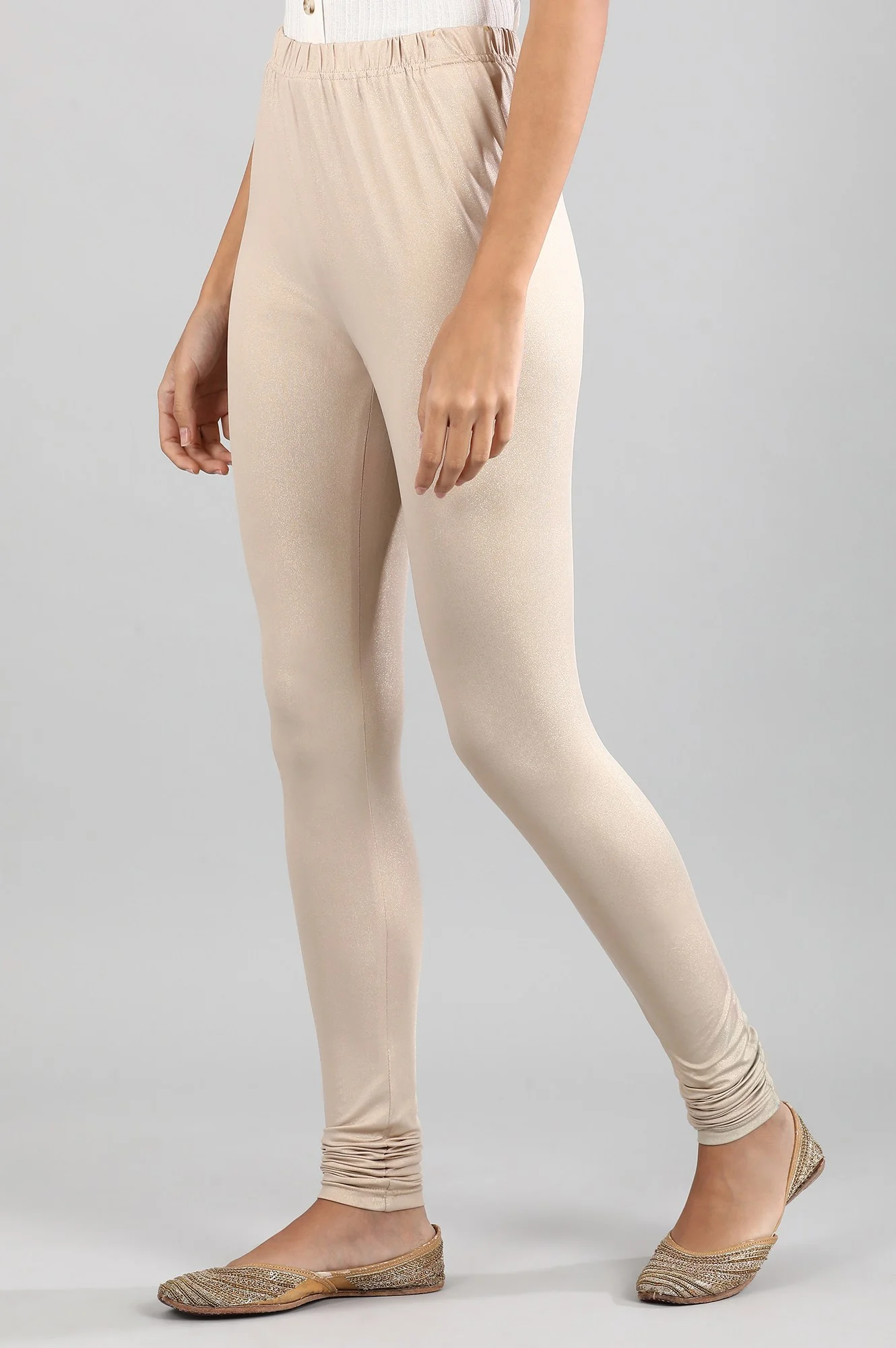 Almond Shimmer Churidar - Image 3