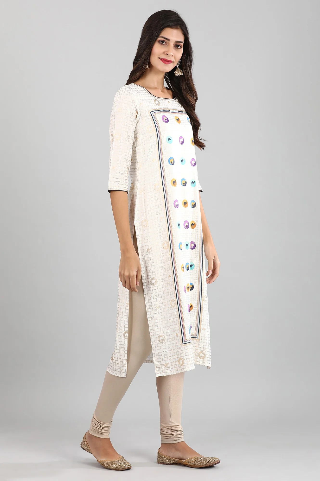 Almond Shimmer Churidar - Image 5