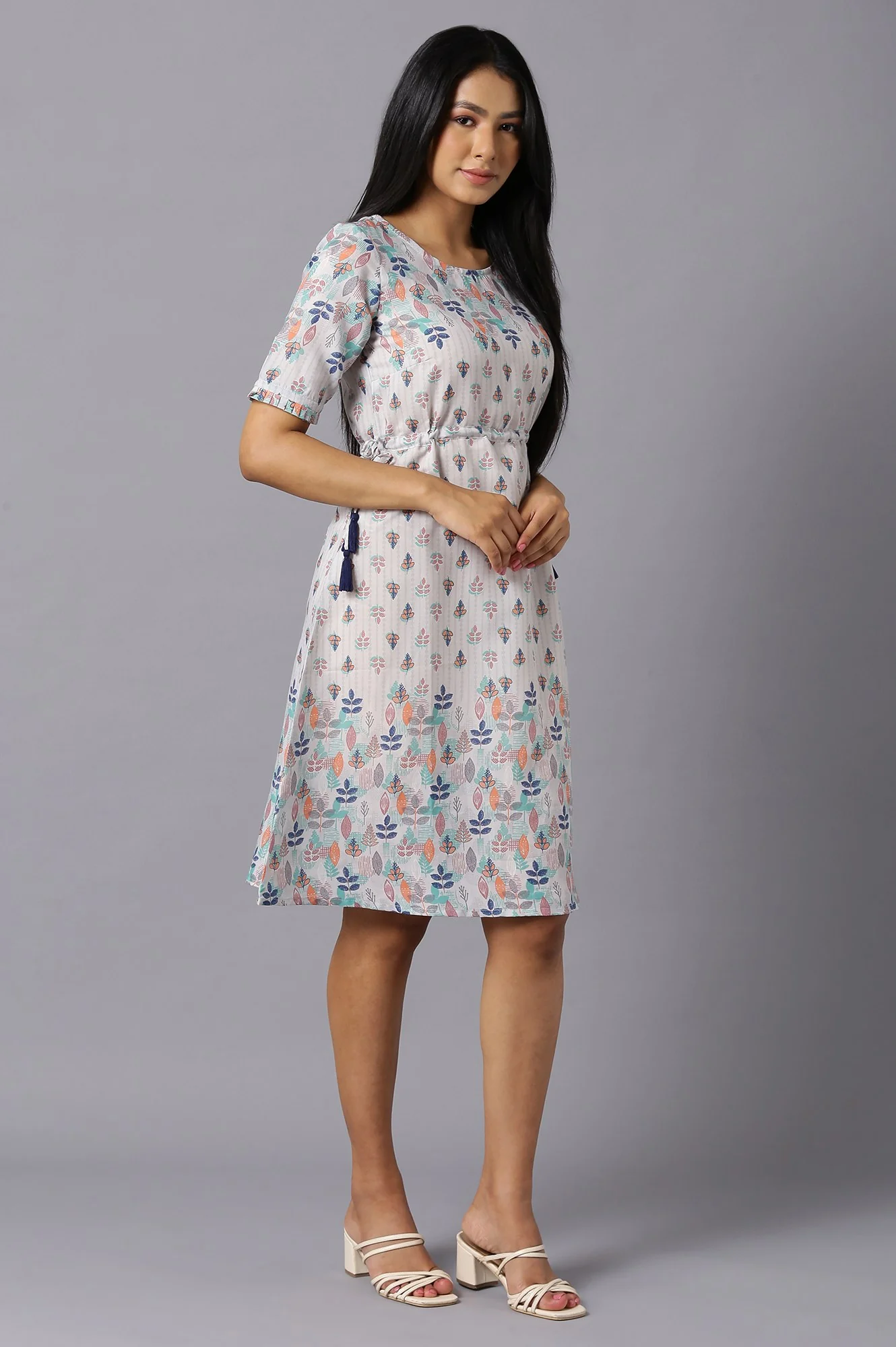 Aure Collection By Aurelia Grey Printed Dress - Image 4