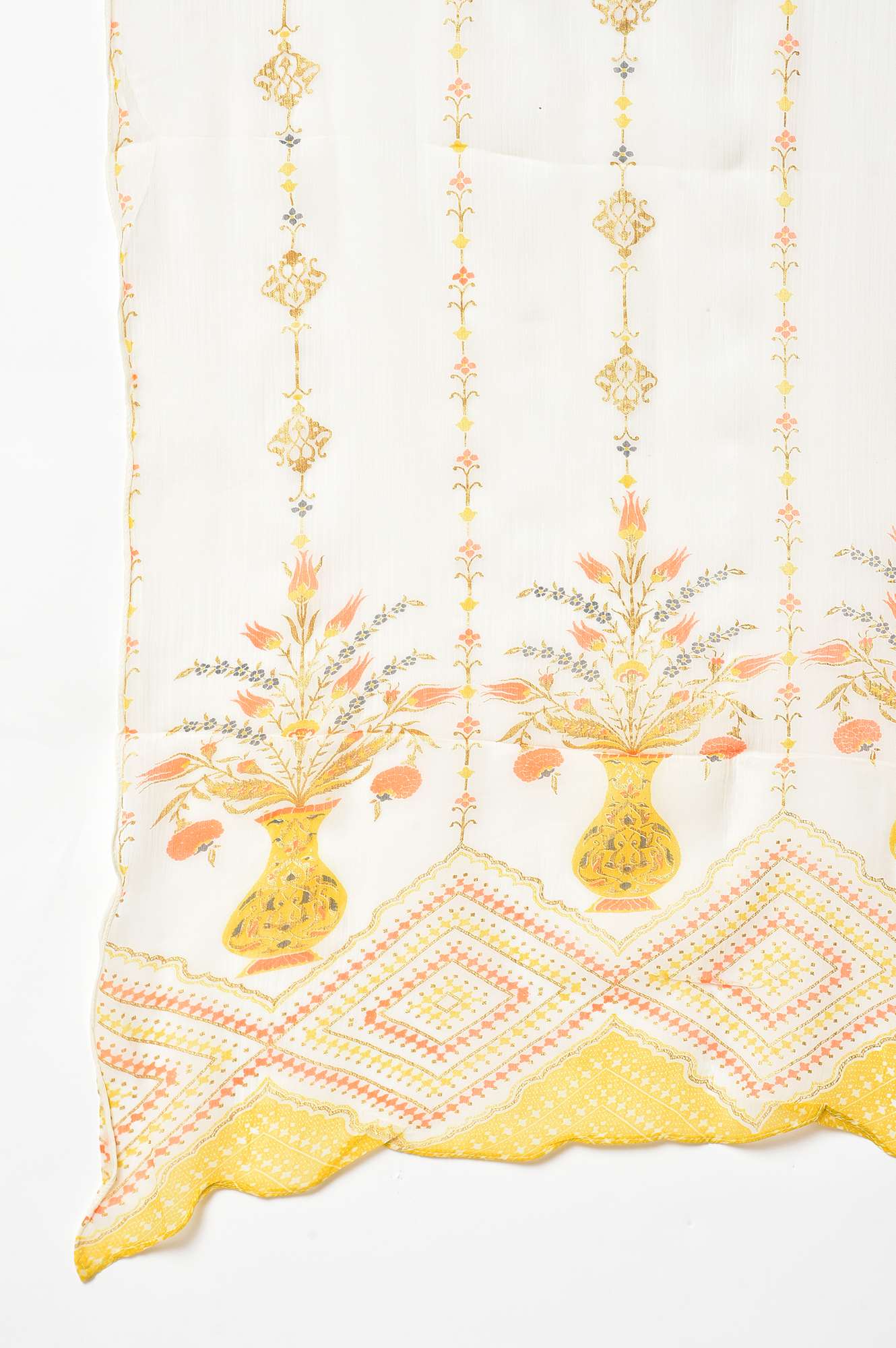 Aurelia Cream Gold kurta-Semi Flare Palazzo-Dupatta - Image 9