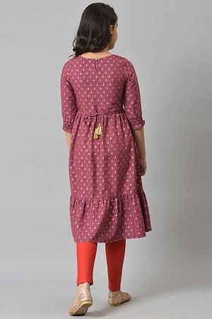 Aurelia Girls Maroon Dress- - Image 3