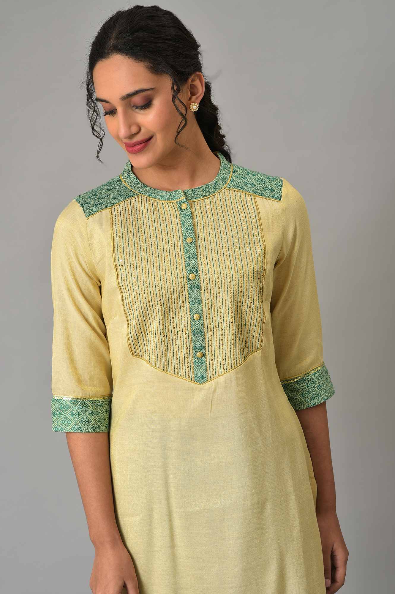 Aurelia Natural kurta-Palazzo- - Image 5