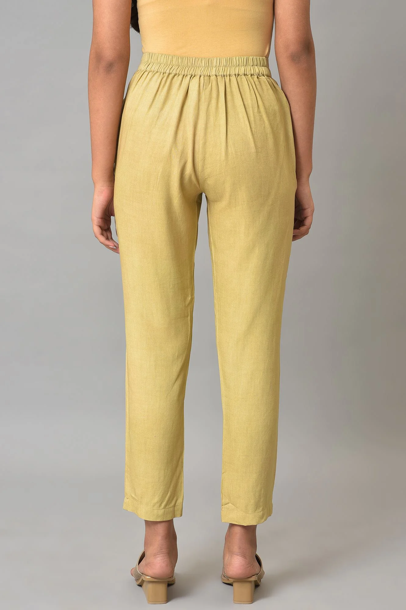 Beige Straight Fit Trouser Pants - Image 2