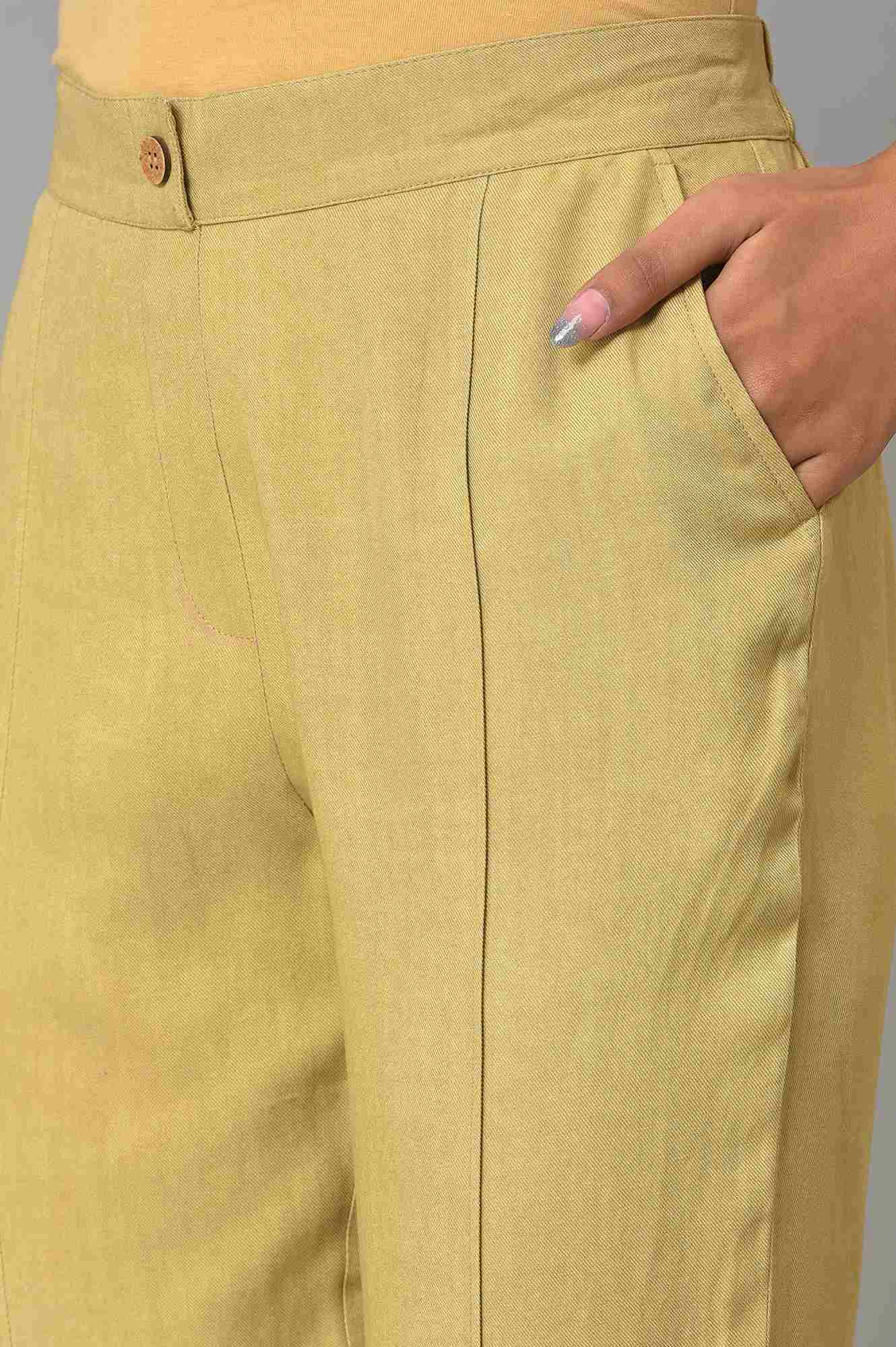 Beige Straight Fit Trouser Pants - Image 7