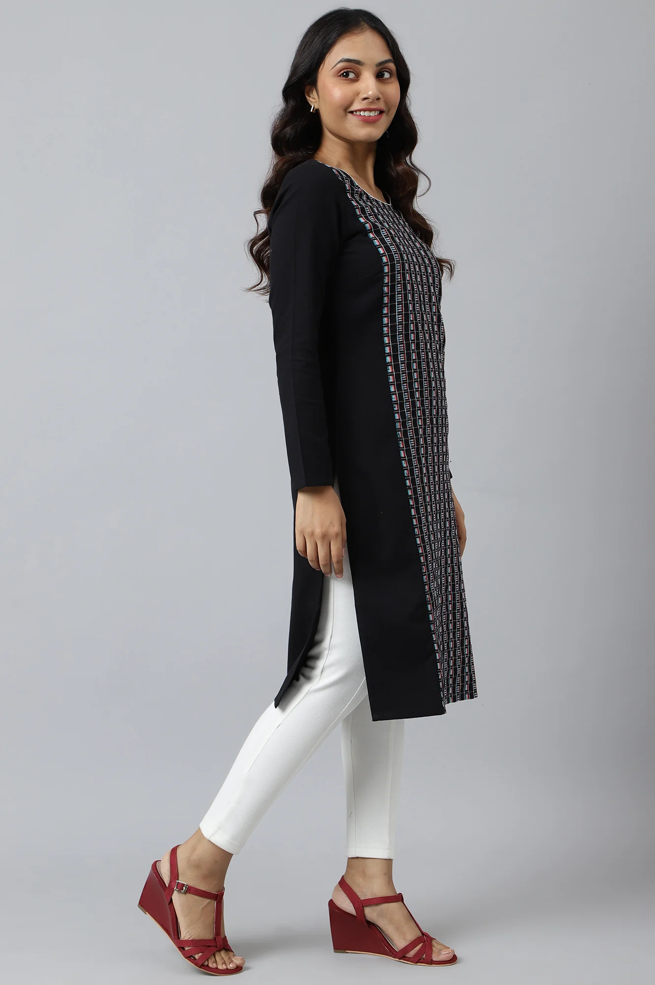 Black Dobby Winter kurta - Image 6