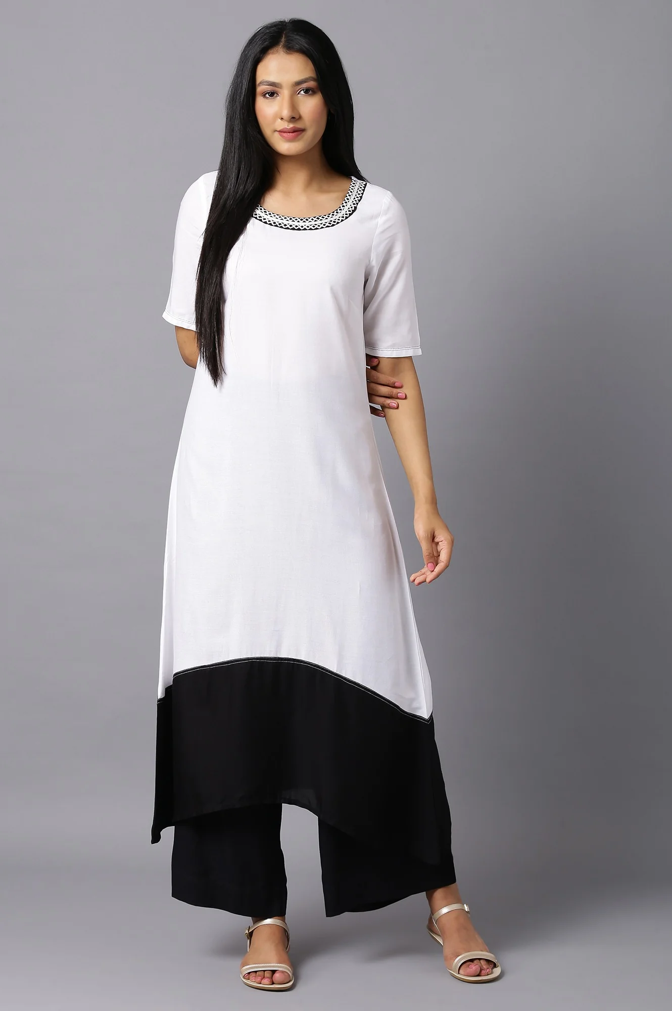 Black Solid Palazzo - Image 5