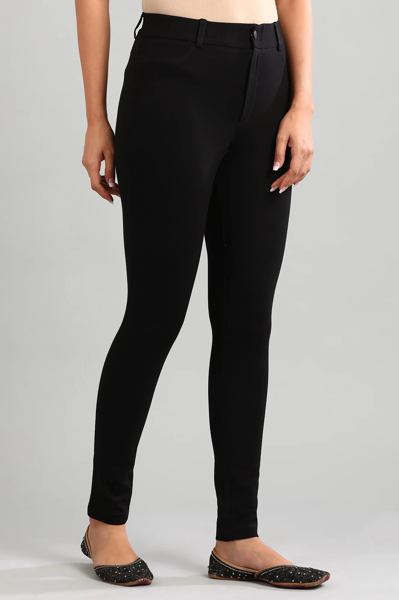 Black Yarn-dyed Winter Trousers - Image 4