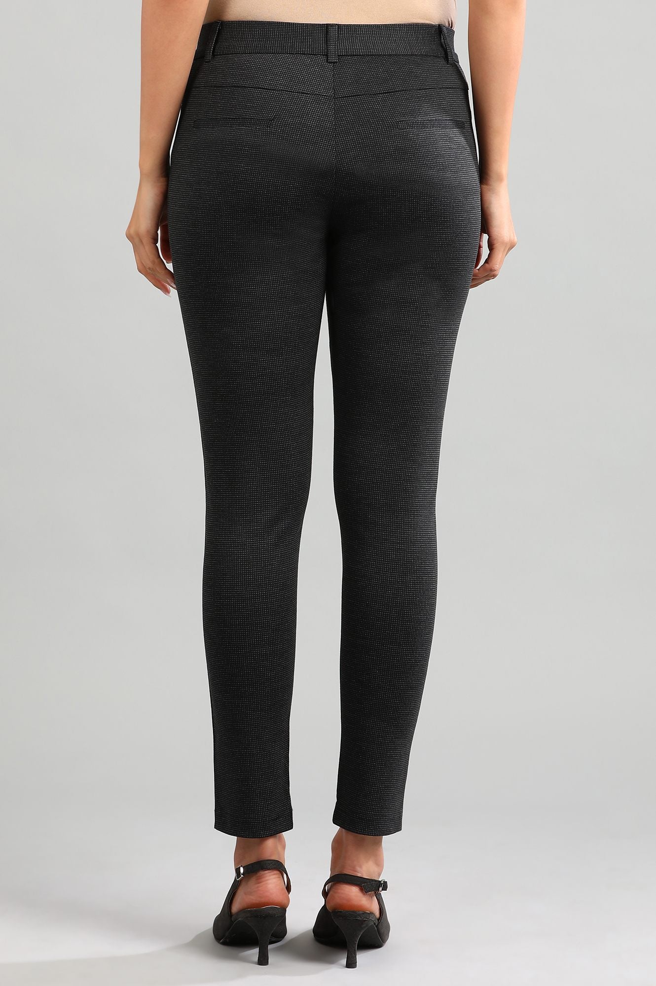 Black Yarn-dyed Winter Trousers - Image 5