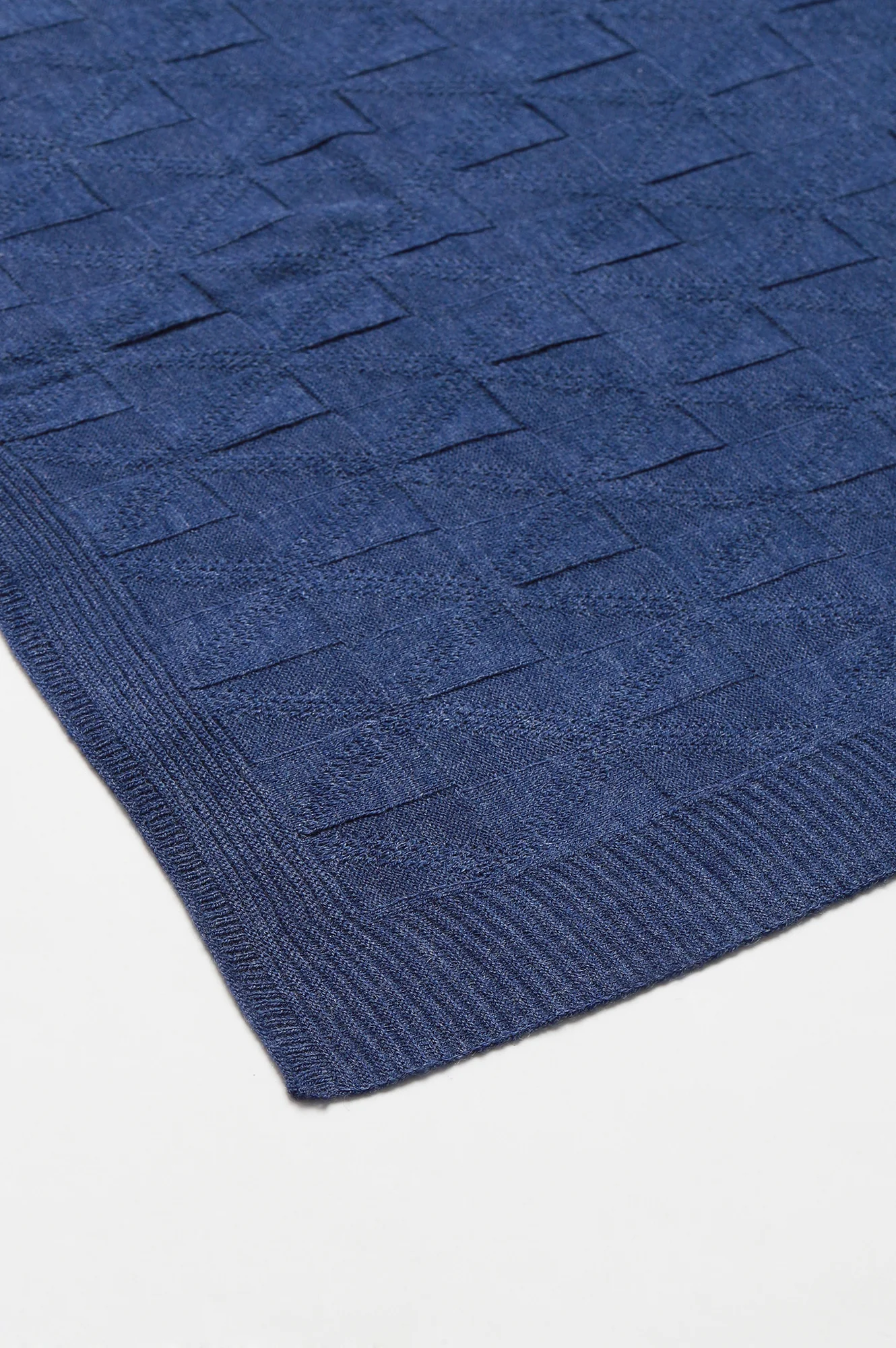 Blue Acrylic Yarn-dyed Women Shawl - Image 5