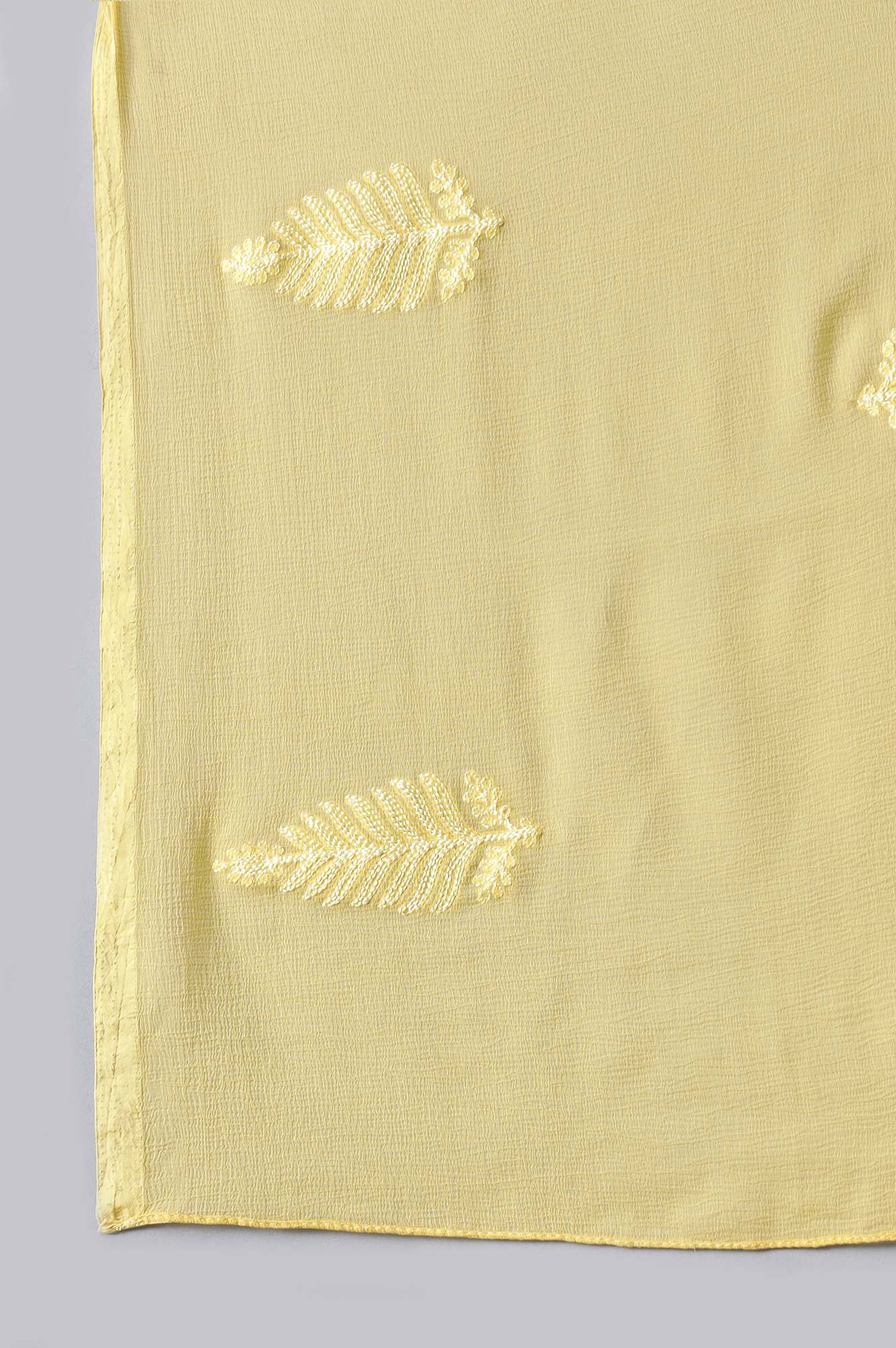 Blue Chanderi kurta Yellow Skirt and Dupatta Set - Image 7