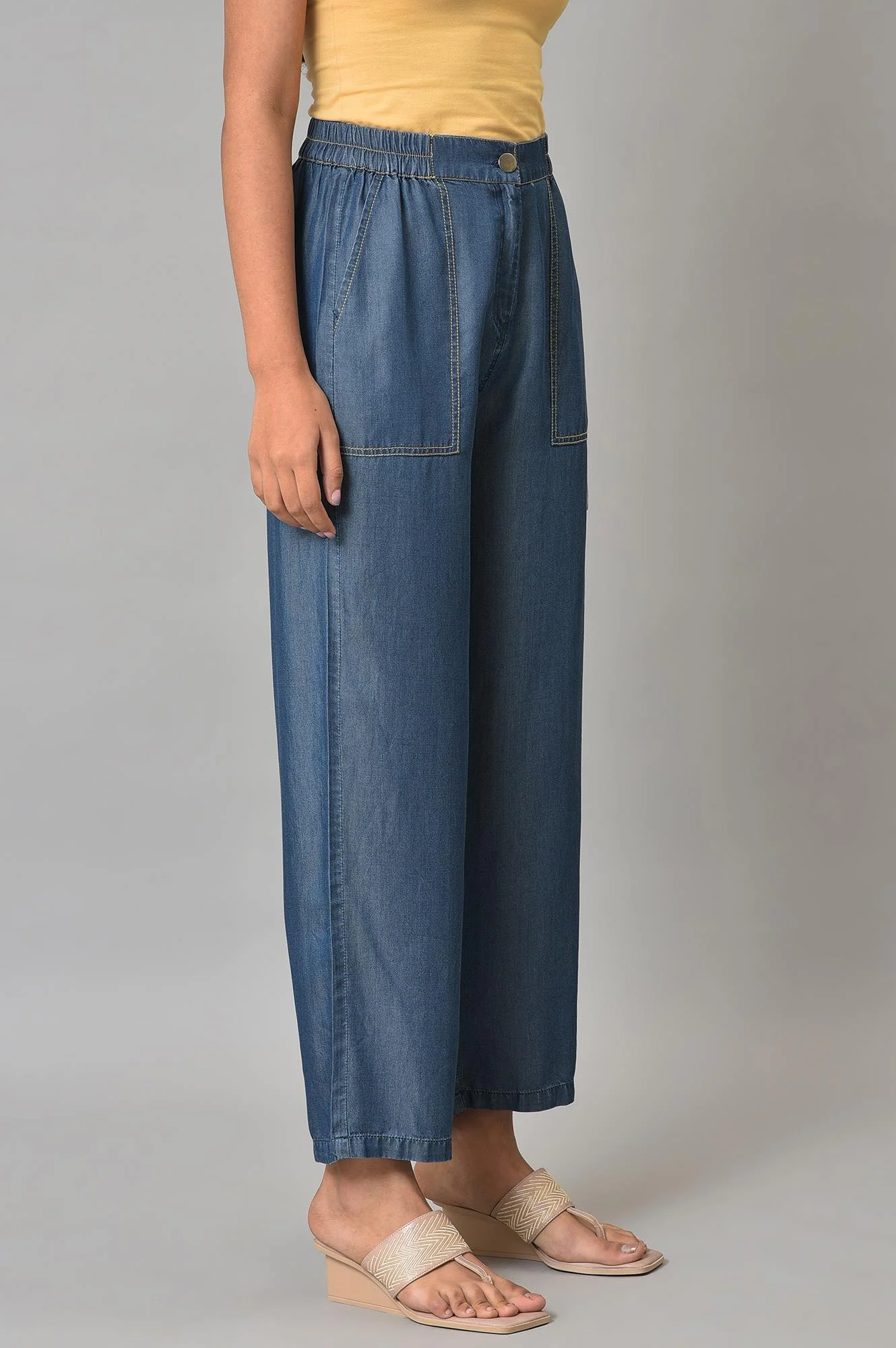 Blue Denim Narrow Pants - Image 5