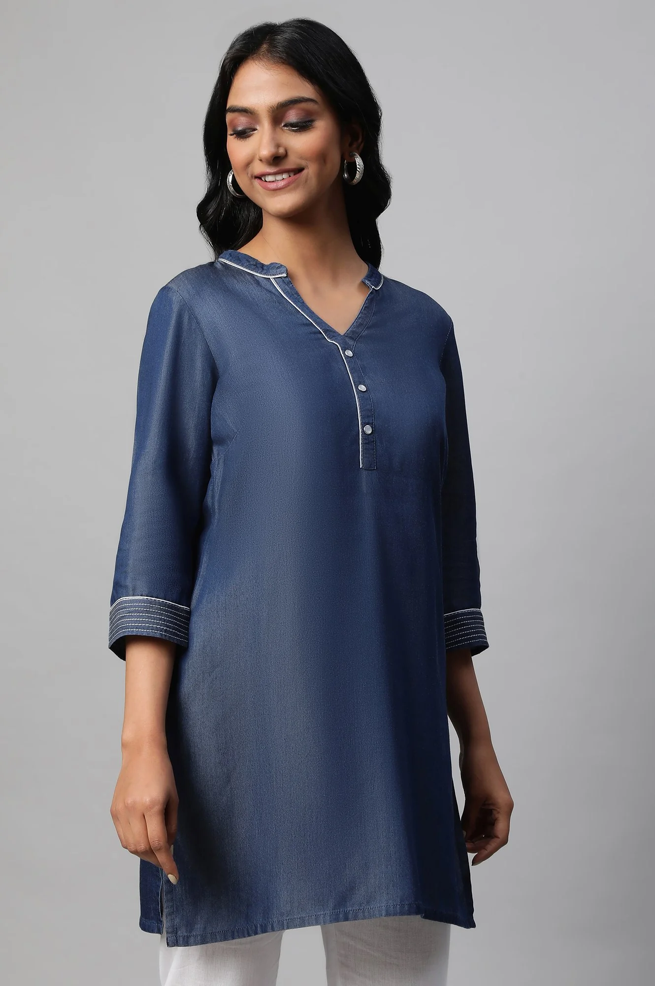 Blue Denim Short kurta - Image 4