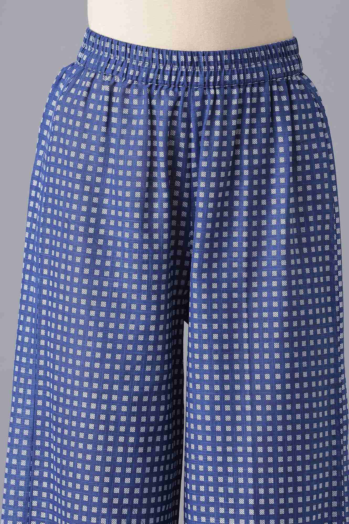 Blue Ethnic Festive kurta and Palazzo Set - Image 6