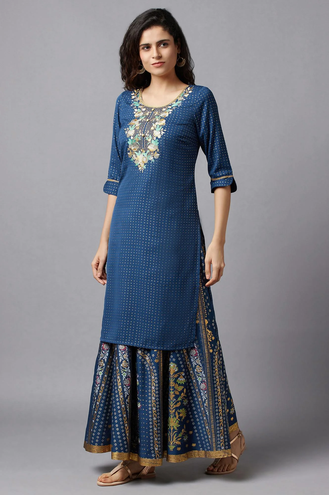 Blue Festive Ethnic kurta - Image 3