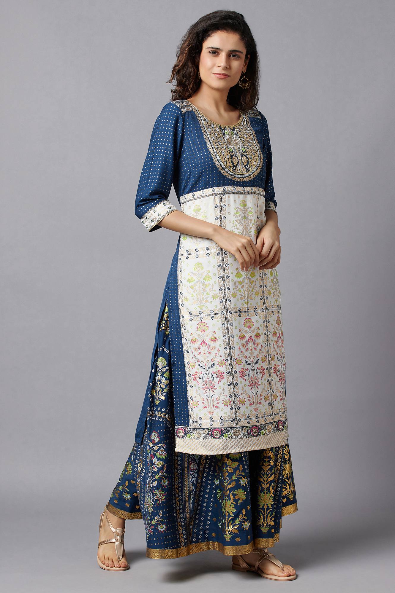 Blue Festive Ethnic kurta - Image 4