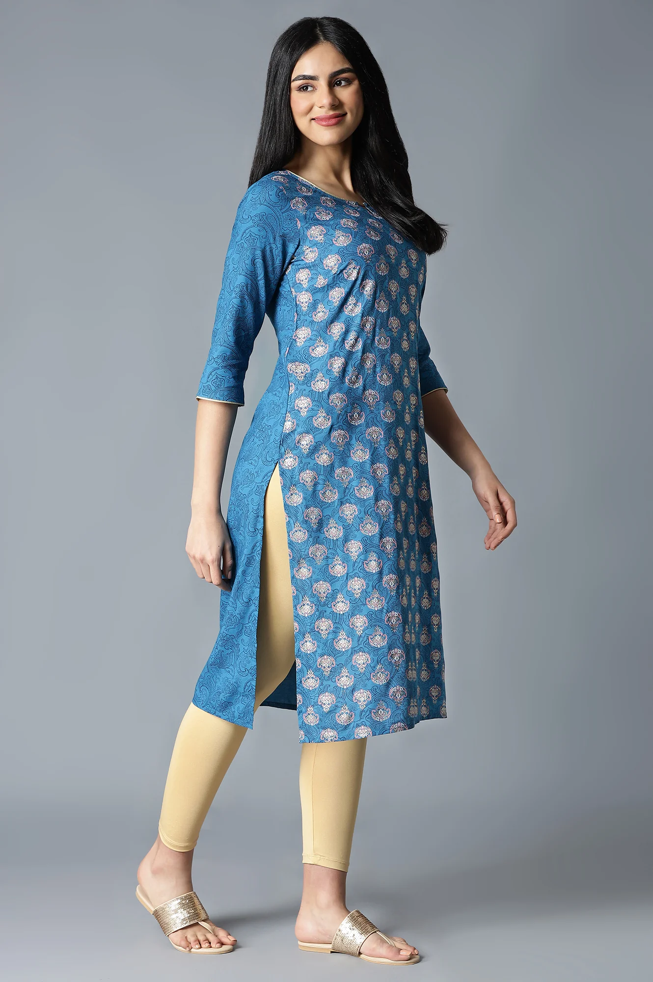 Blue Festive Ethnic kurta - Image 4