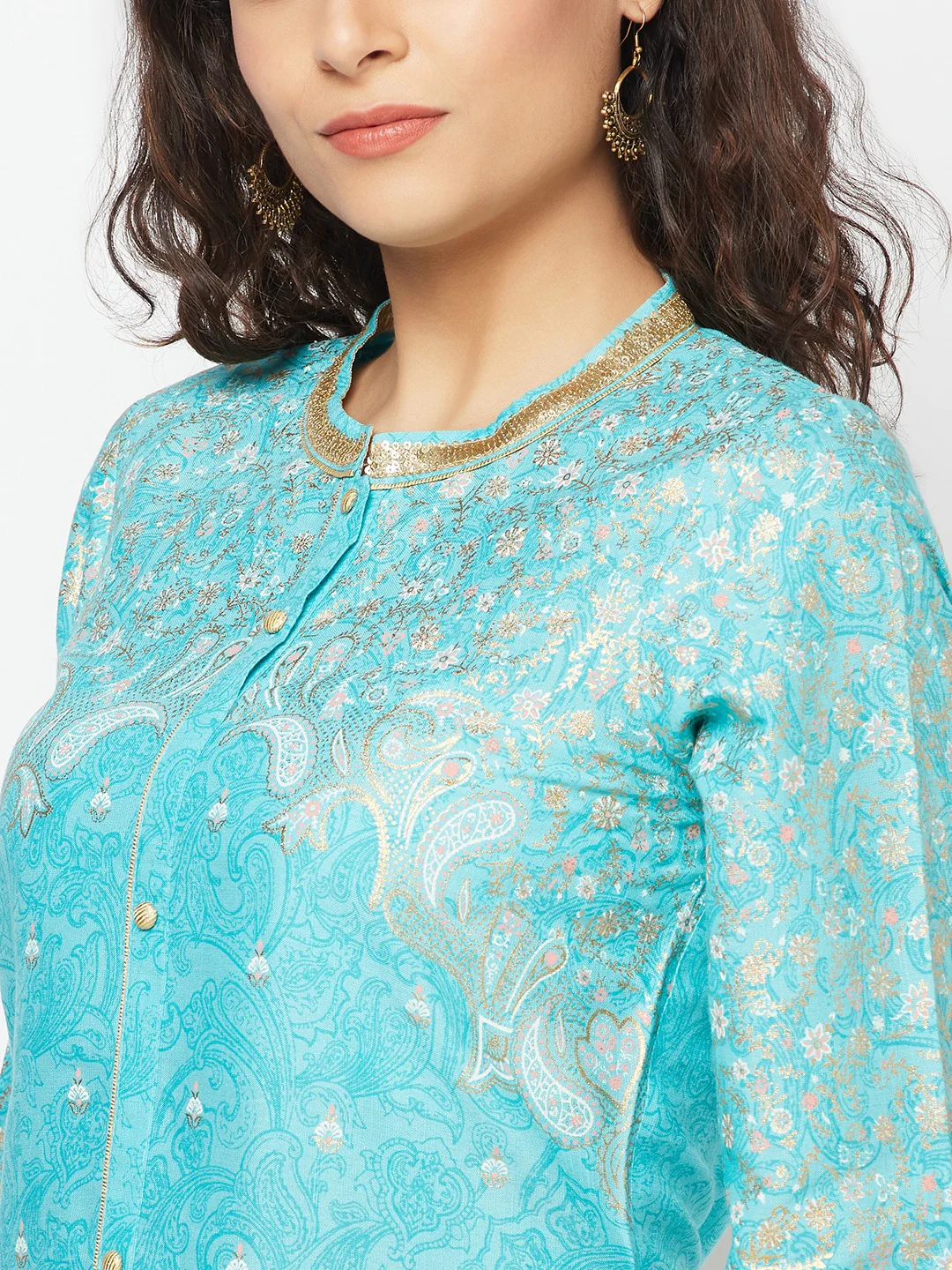 Blue Festive kurta and Palazzo Set - Image 5