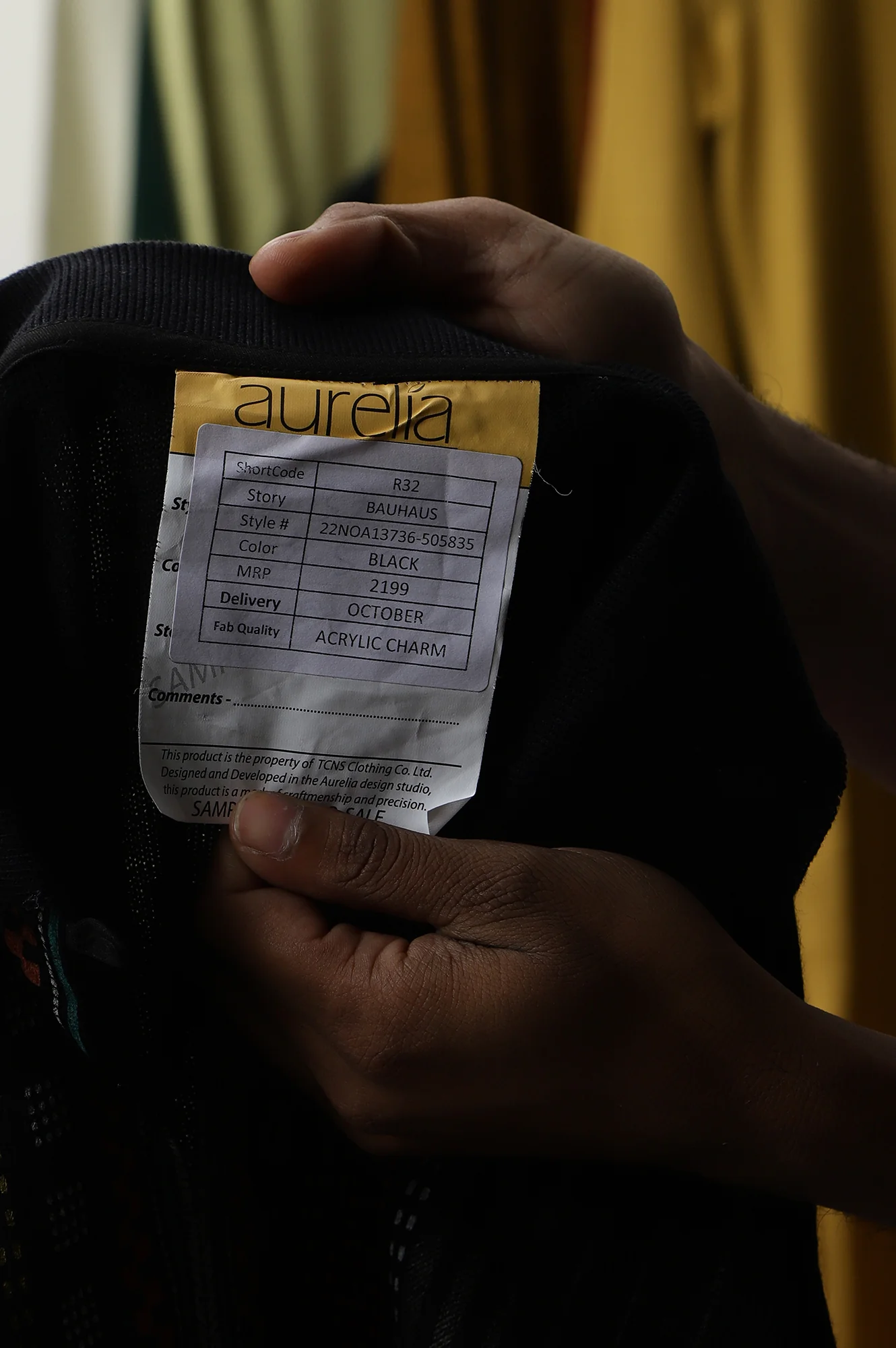 Yellow Placement Print kurta with Embroidery - Image 9