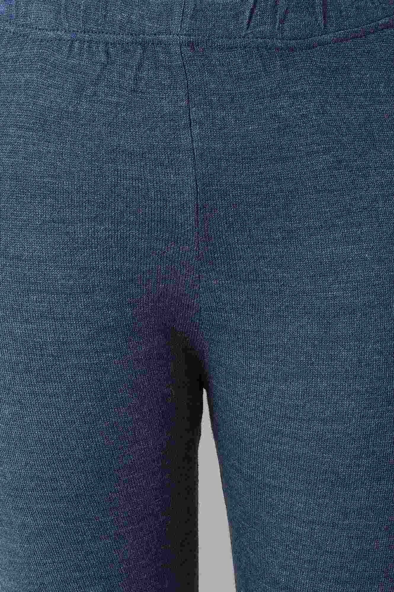 Blue Solid Skinny Fit Tights With Elasticated Waist - Image 6
