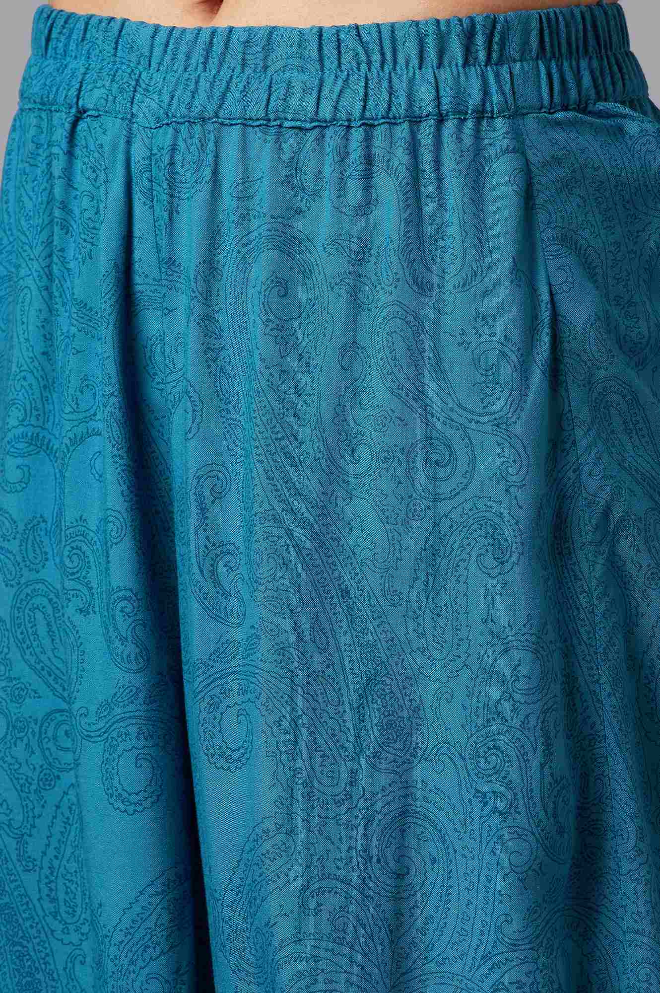 Blue kurta and Culottes Set - Image 6