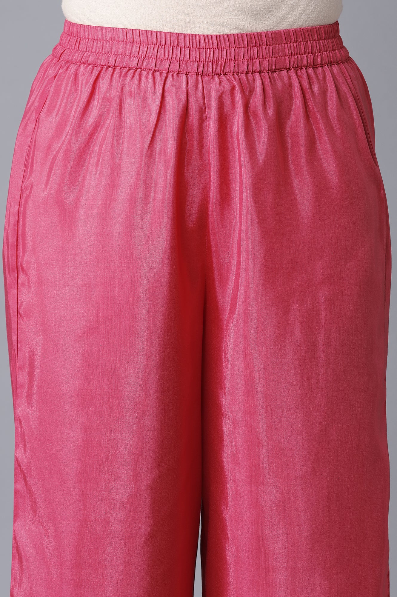 Blue kurta- Pink Straight Palazzo Set - Image 6