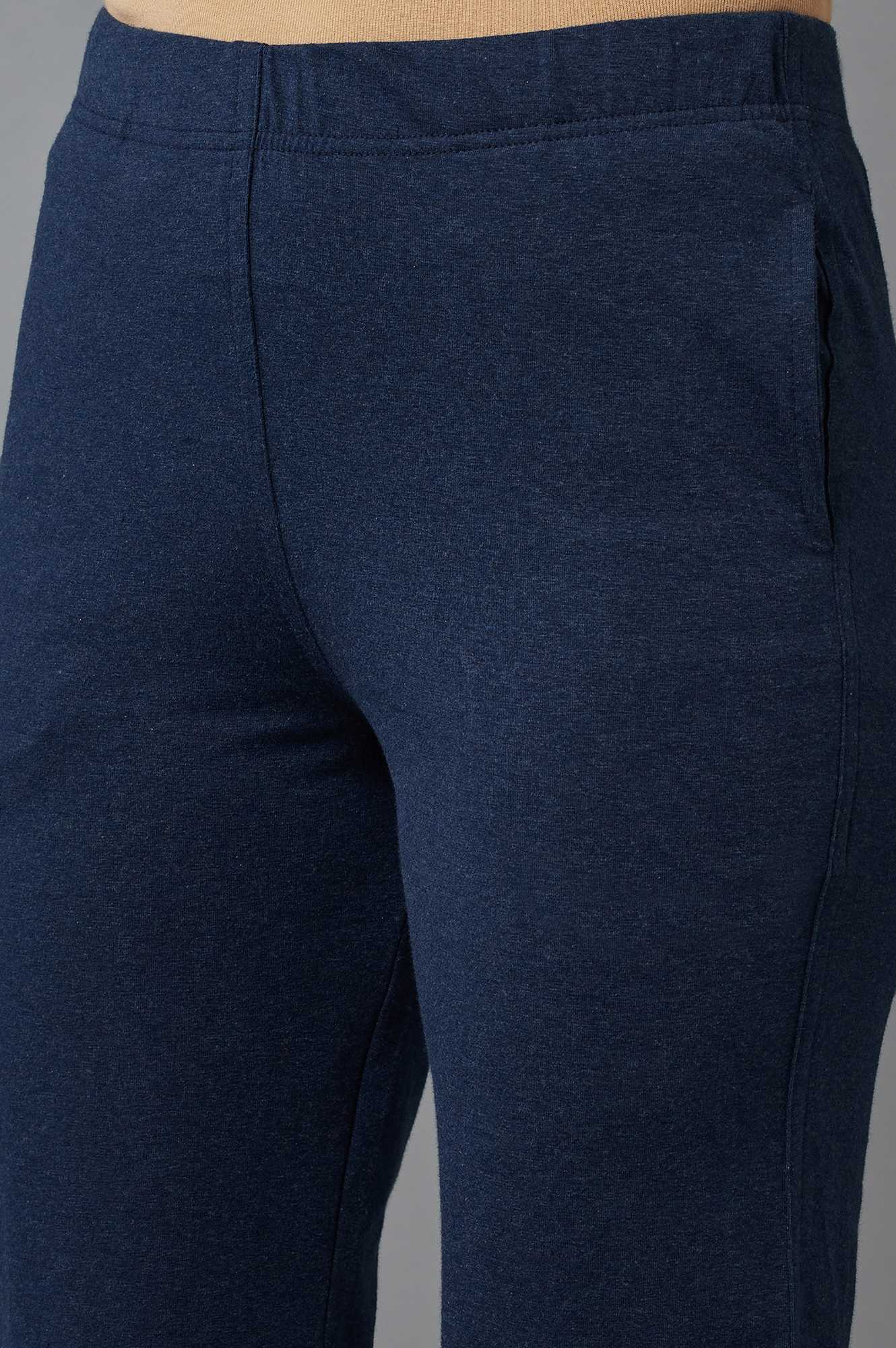 Blue Melange Jersey Pants - Image 6