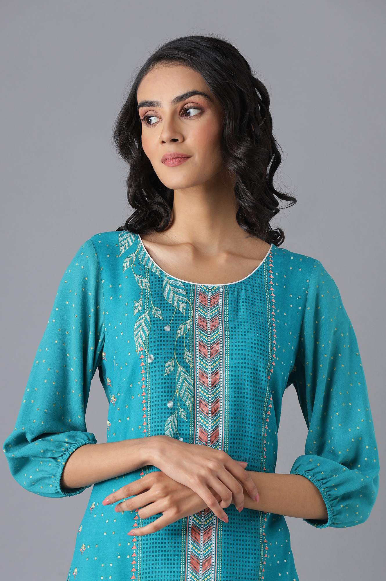 Blue Printed kurta - Image 6