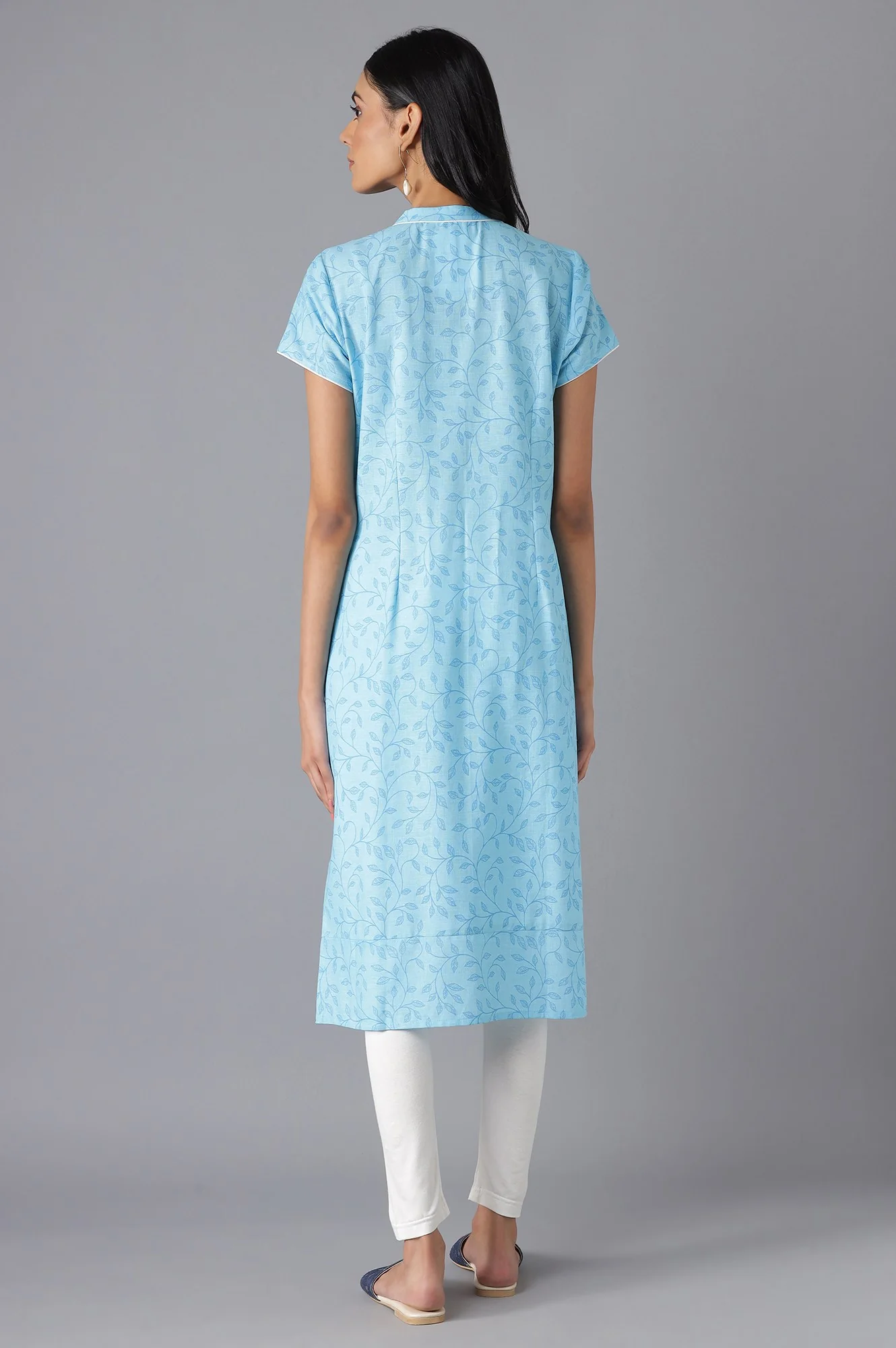 Blue Printed kurta - Image 2