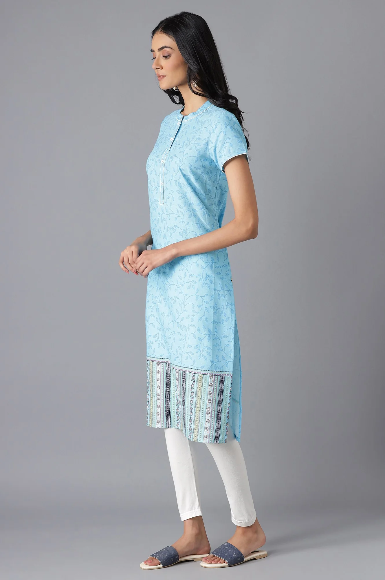 Blue Printed kurta - Image 3