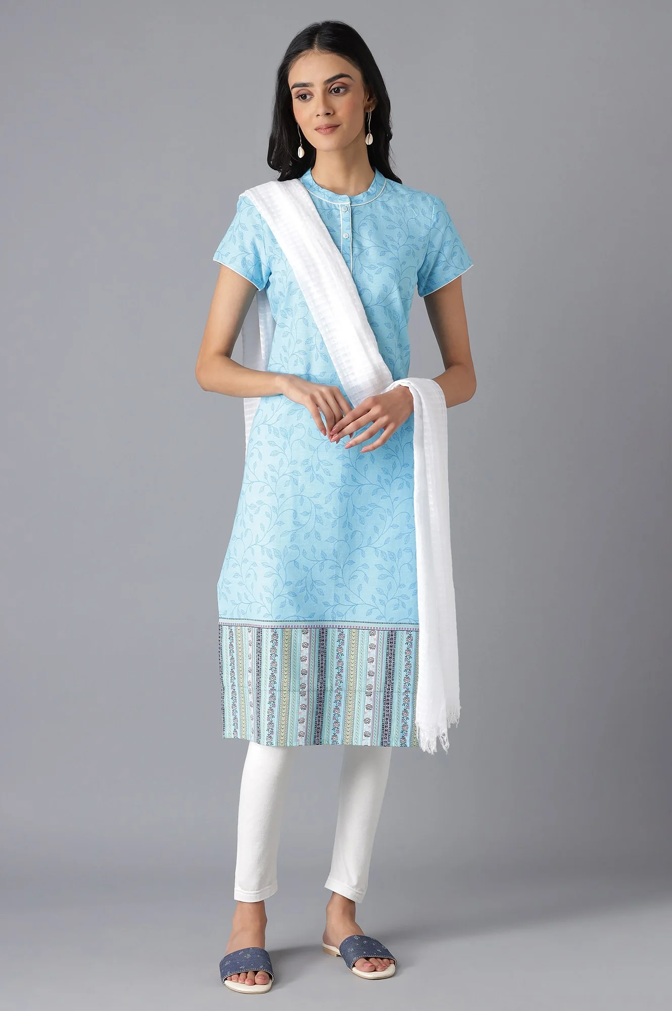 Blue Printed kurta - Image 5