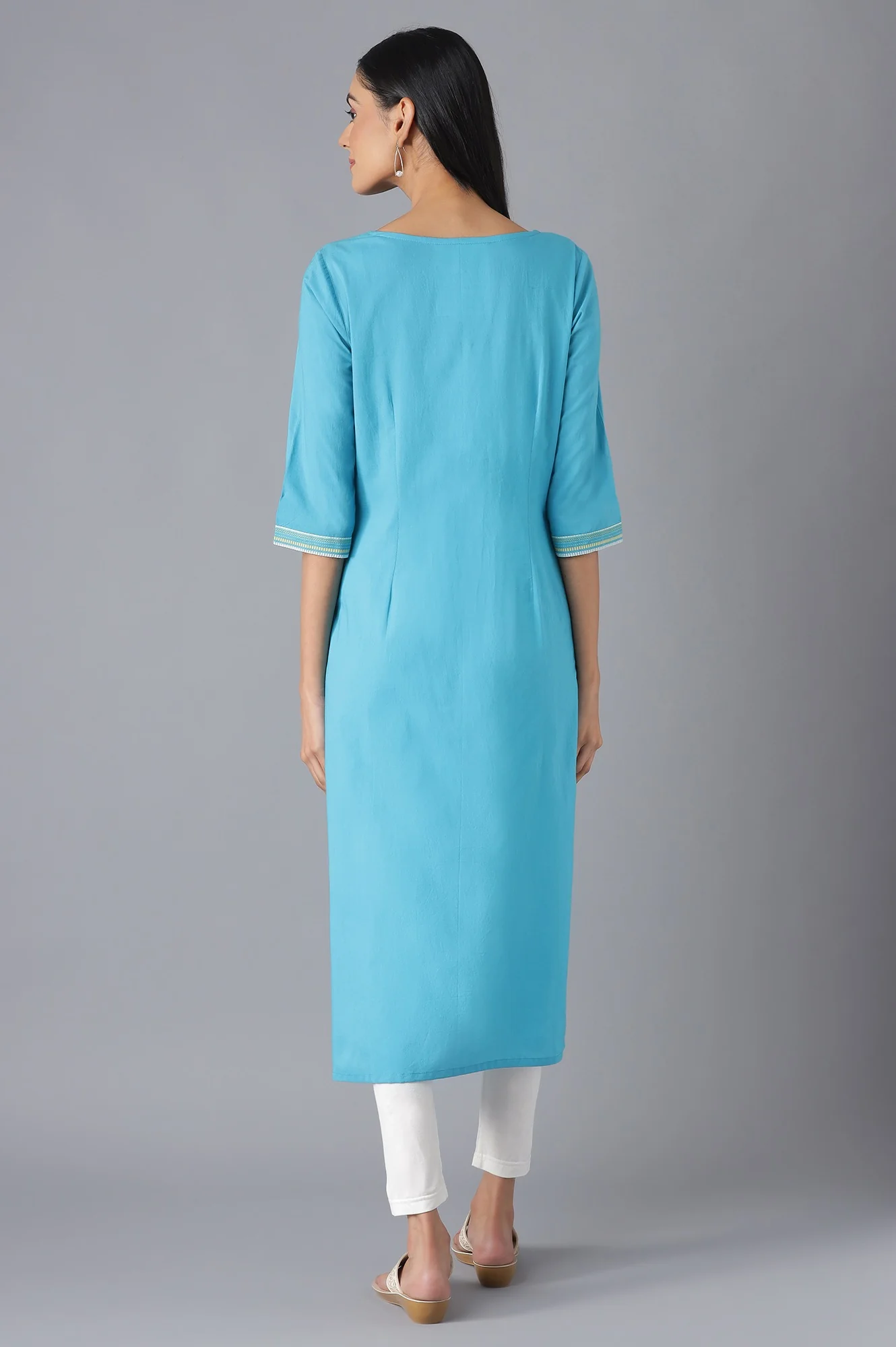 Blue Printed kurta - Image 2