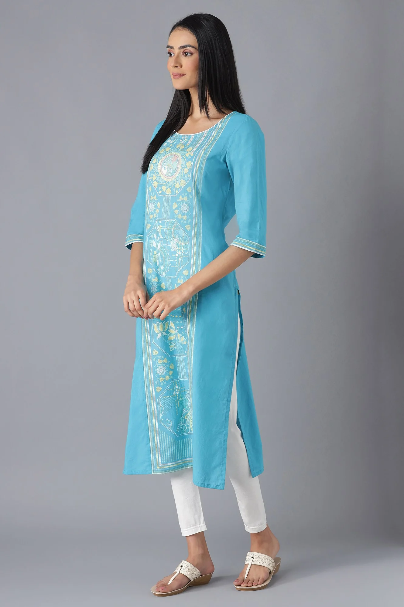 Blue Printed kurta - Image 3