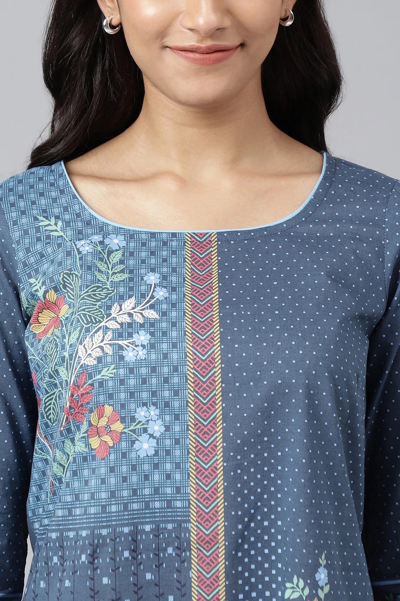 Blue Printed kurta with Straight Palazzo and Dupatta - Image 10