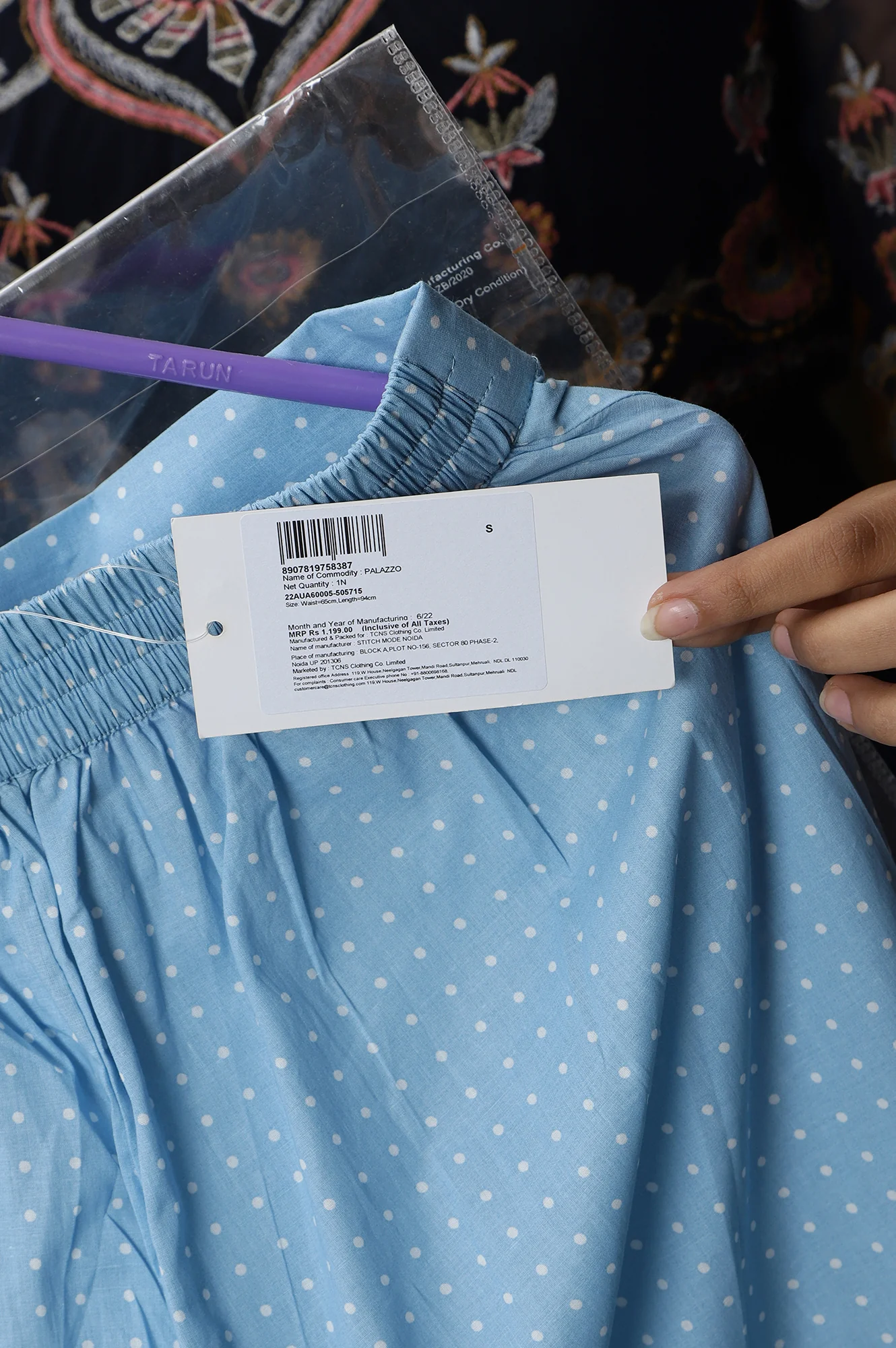 Blue Printed Straight Palazzo - Image 9