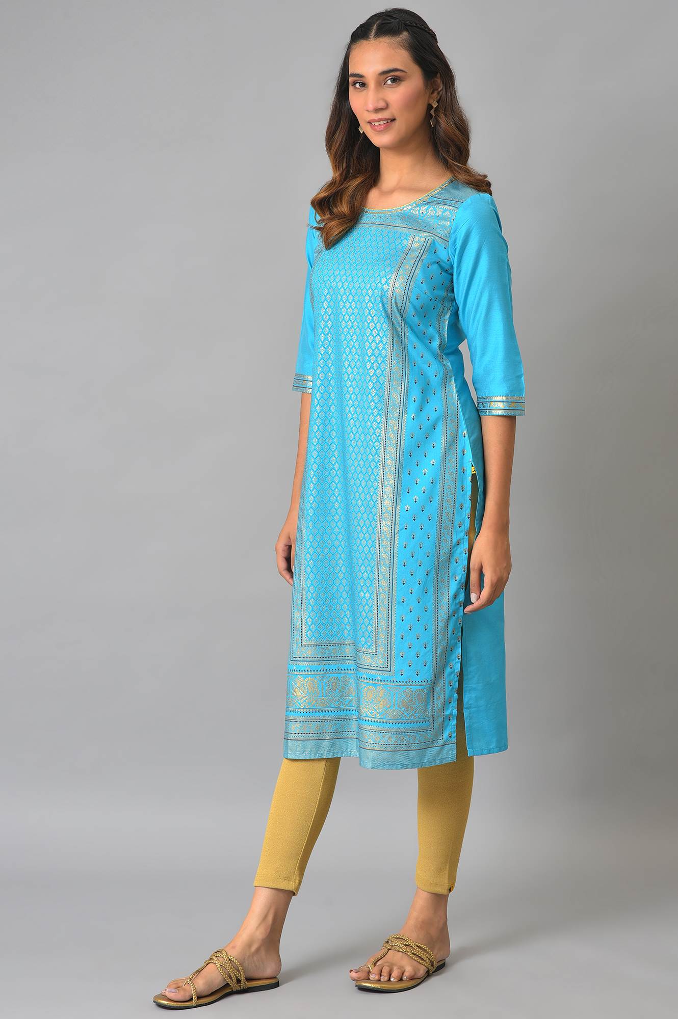 Blue Sequined kurta - Image 3