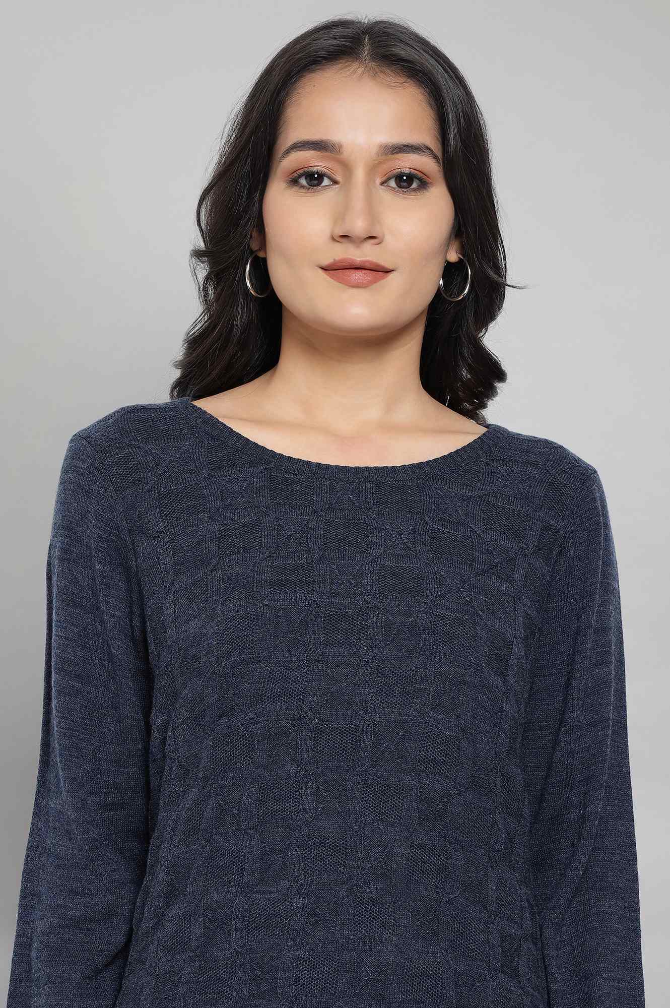 Blue Solid Acrylic kurta - Image 6