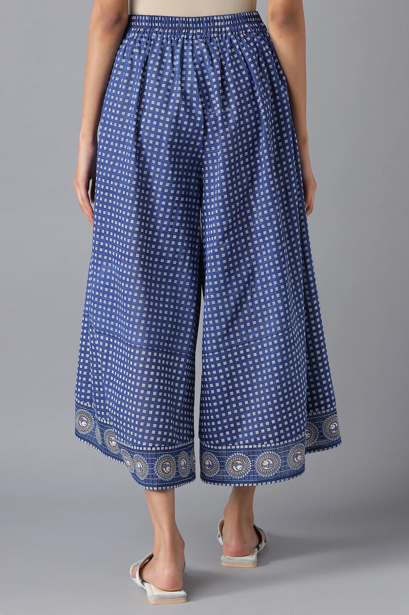 Blue Solid Culottes - Image 2