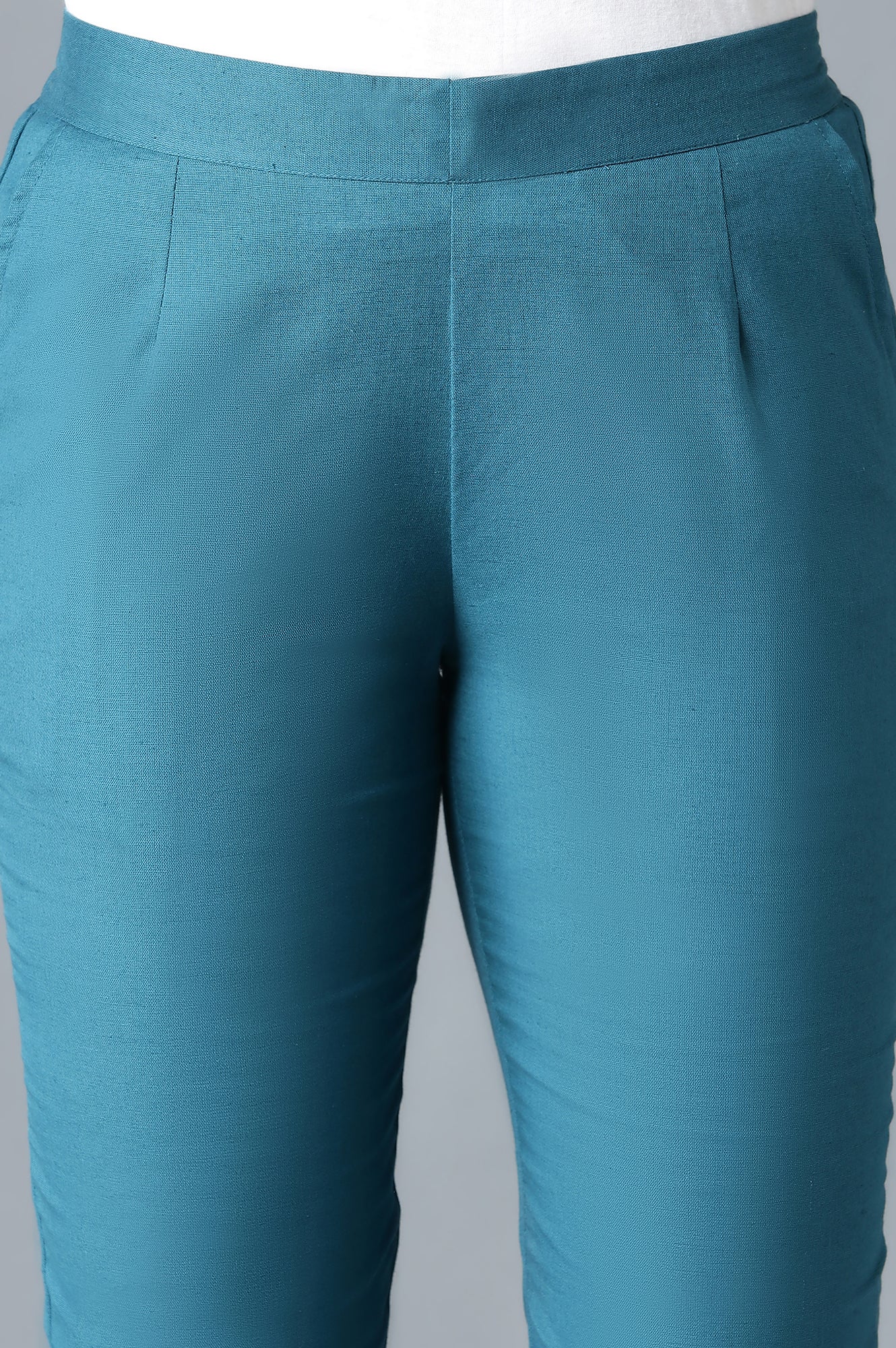 Blue Solid Trousers - Image 6