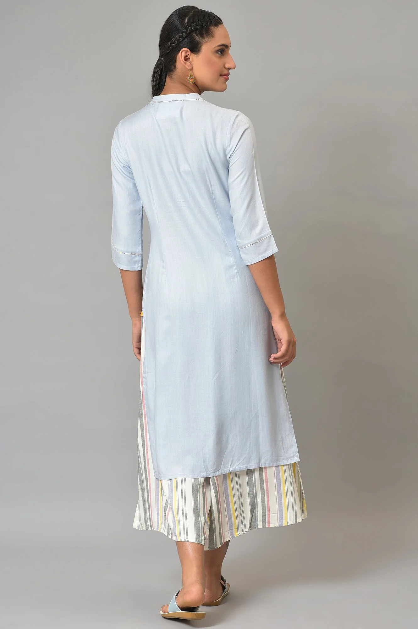 Blue Straight Summer kurta Set - Image 2